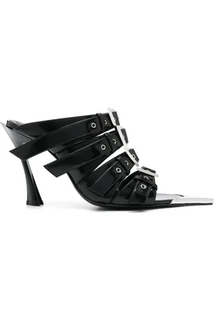MUGLER 90 mm leren muiltjes met gesp