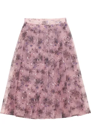 Prada Plooirok met bloemenprint