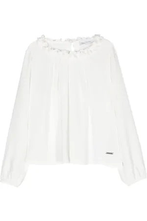 MONNALISA Shirt met ruches en logoplakkaat