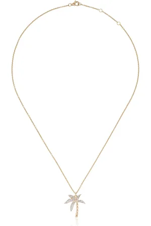 YVONNE LÉON Halsketting met palmboom van 18K geelgoud en diamant