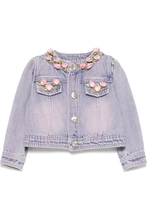 MONNALISA Spijkerjack met bloemenpatch