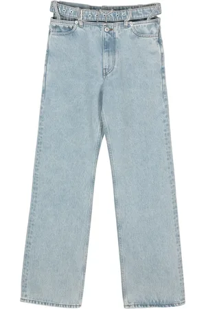 Y / PROJECT Jeans met wijde pijpen en ceintuur