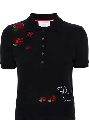 Thom Browne Katoenen poloshirt met borduurwerk