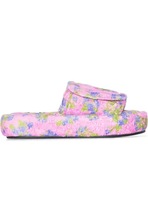 Natasha Zinko Slippers met geborduurde bloemen
