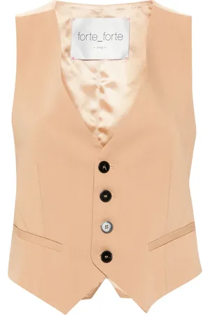 FORTE FORTE Gilet met satijnen vlakken