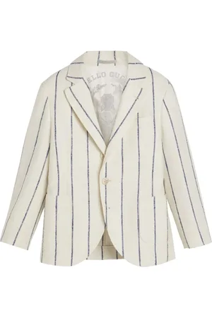 Brunello Cucinelli Gestreepte blazer met enkele rij knopen