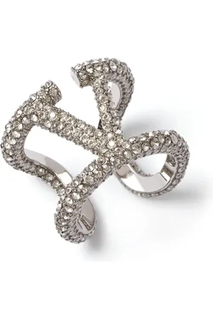 VALENTINO GARAVANI Vlogo Signature ring met kristallen