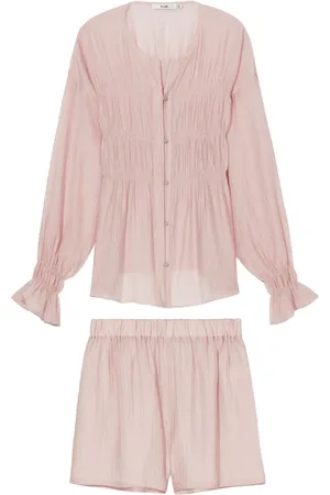 B+AB Blouse en geplooide shorts
