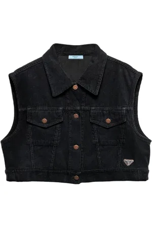 Prada Ribfluwelen denim gilet