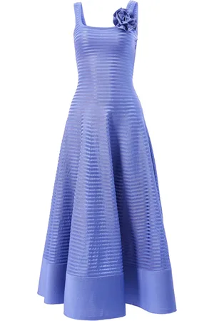 Carolina Herrera Jurk met gestreepte gebreide en rosette
