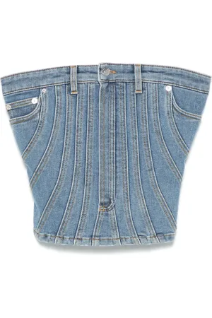 MUGLER Denim bustier