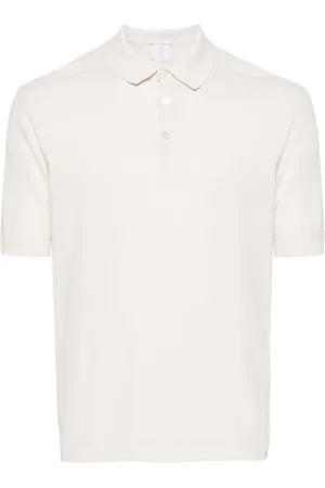 ELEVENTY Geribbeld katoenen poloshirt