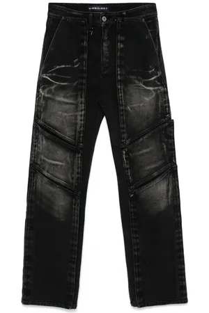 Y / PROJECT Jeans met klittenband en vlakken