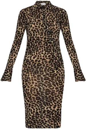 BLUMARINE Wollen jurk met luipaardprint