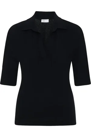 ROSETTA GETTY Gebreide polotop met open hals