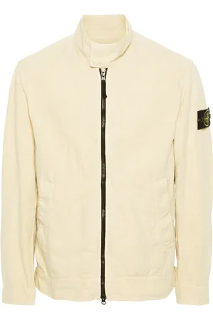 Stone Island Jack van linnenblend met Compass