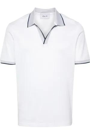 D4.0 Poloshirt met gestreepte afwerking