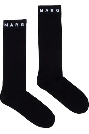 Maison Margiela Geribbelde sokken met intarsia logo