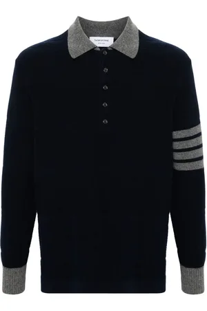 Thom Browne Poloshirt van scheerwol met vier strepen