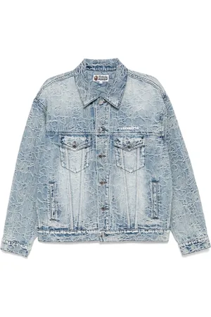 A Bathing Ape Denim jack met geborduurd logo