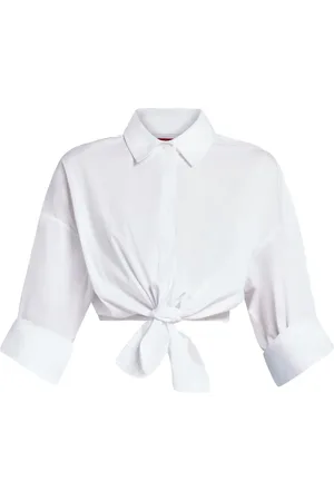 Staud Lisa cropped popeline blouse