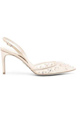 RENE CAOVILLA 90 mm slingback pumps verfraaid met kralen