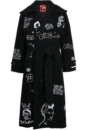 KIDSUPER STUDIOS Trenchcoat met geborduurde tekst