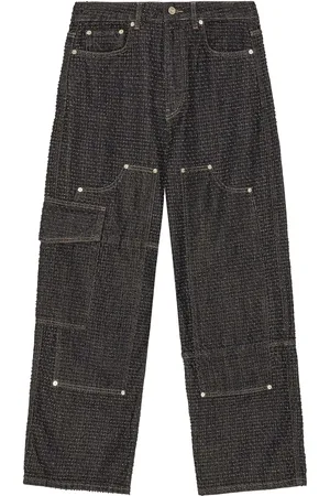 Ganni Fluffy jeans met wijde pijpen