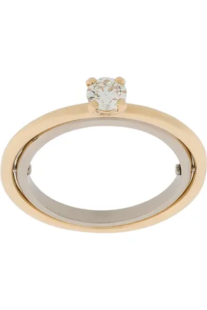 CHARLOTTE CHESNAIS 18kt geel en wit gouden Elipse solitaire ring met diamant