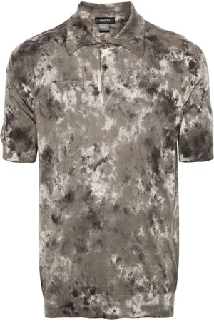 AVANT TOI Geribbeld poloshirt met abstracte print