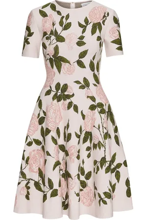Oscar de la Renta Jurk met jacquard
