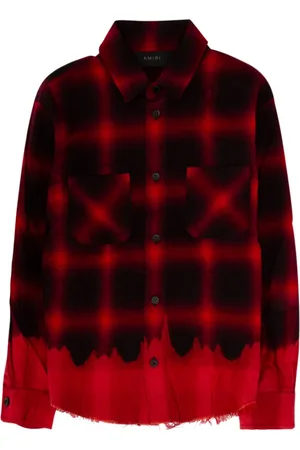 AMIRI Geruit gerafeld katoenen shirt