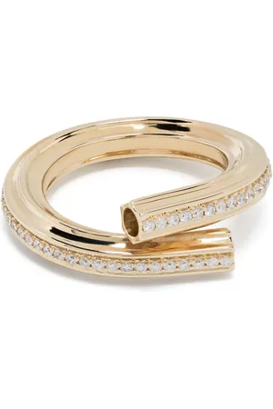 Adina Reyter 14kt geelgouden Macaroni Eternity ring met diamant