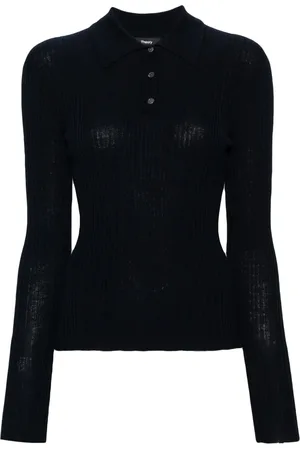 THEORY Ribgebreid poloshirt