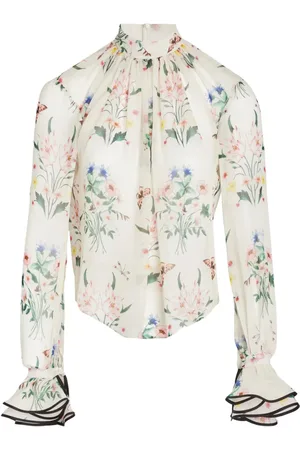 Giambattista Valli Zijden blouse met bloemenprint