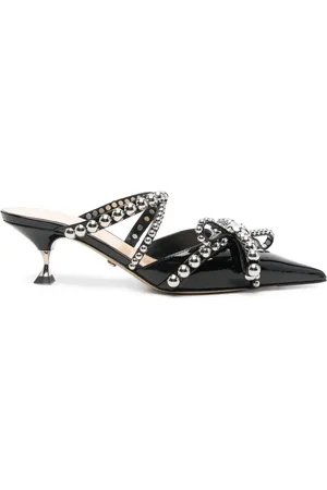 Mach & Mach 55 mm leren muiltjes met studs