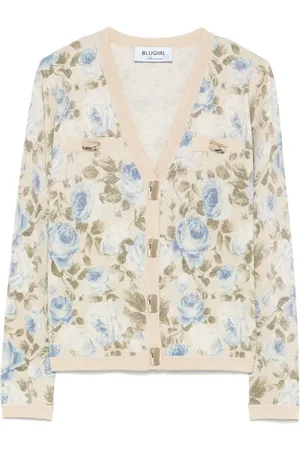 Blugirl Lurex vest met bloemenprint