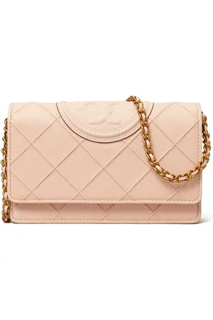 Tory Burch Fleming Soft Chain portemonnee van bewerkt leer