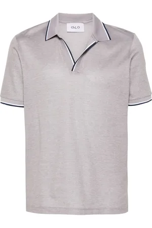 D4.0 Poloshirt met gestreepte afwerking
