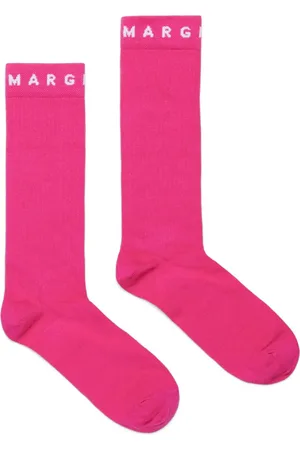 Maison Margiela Geribbelde sokken met intarsia logo