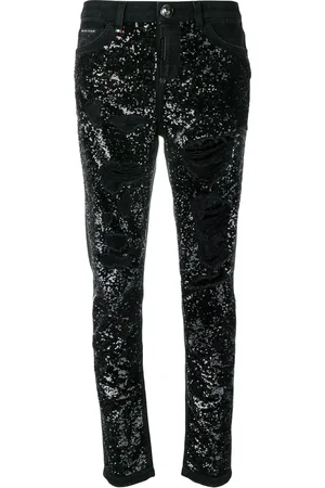 Philipp Plein Boyfriend jeans met pailletten