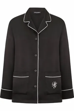 Dolce & Gabbana Satijnen pyjamashirt met geborduurd logo