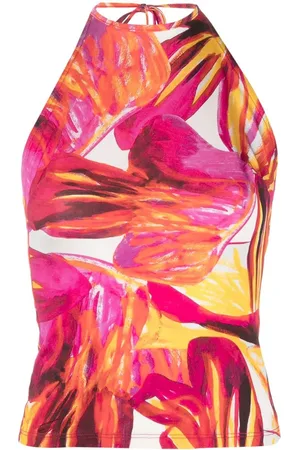 Louisa Ballou Haltertop met bloemenprint