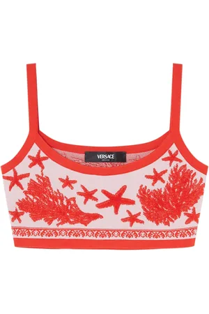 VERSACE Barocco Sea gebreide cropped top
