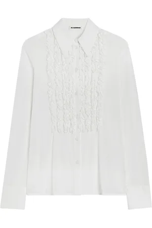 Jil Sander Blouse met ruches en lange mouwen