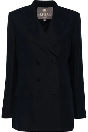 N.PEAL Ava linnen blazer met dubbele rij knopen