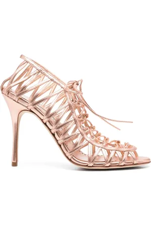 Manolo Blahnik Hamza sandalen met metallic