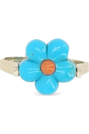 Aliita 9kt geelgouden Daisy turkoois ring