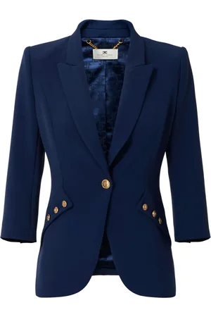 Elisabetta Franchi Crêpe blazer met logo