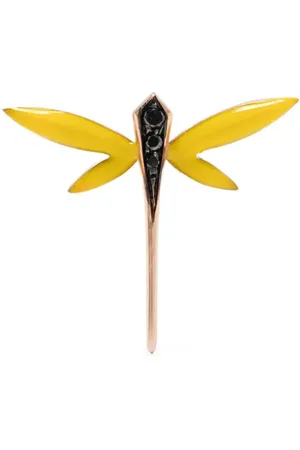 ANAPSARA 18kt geelgouden Dragonfly stud oorbel met diamant